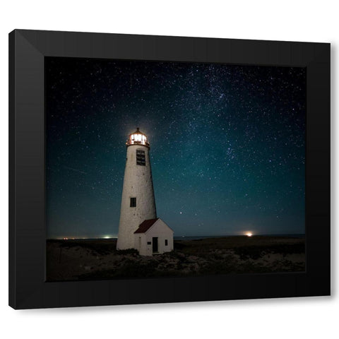 Great Point Light-Midnight Black Modern Wood Framed Art Print by Pilla, Scott