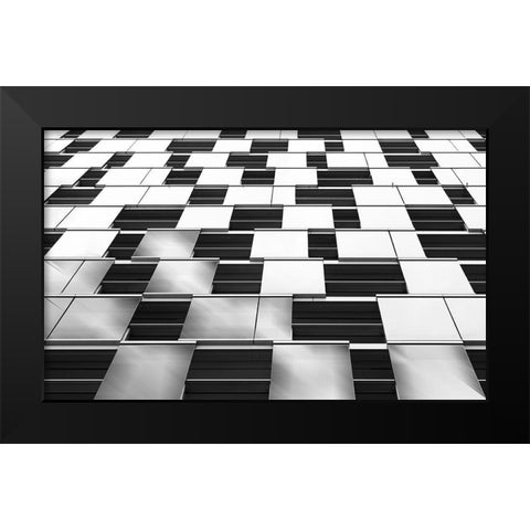 Scattered Surface Black Modern Wood Framed Art Print by Van Son, Greetje