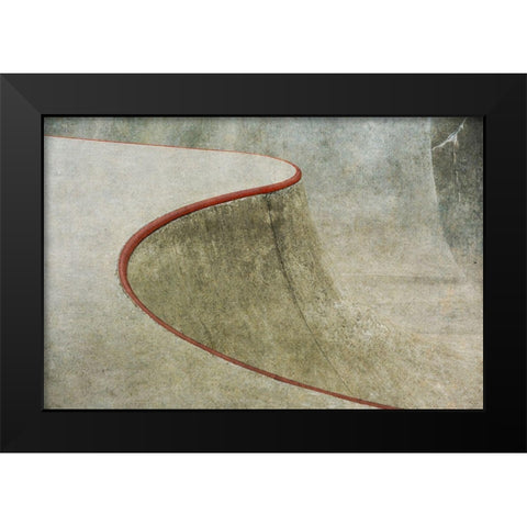 The Red Curve Black Modern Wood Framed Art Print by Van Son, Greetje