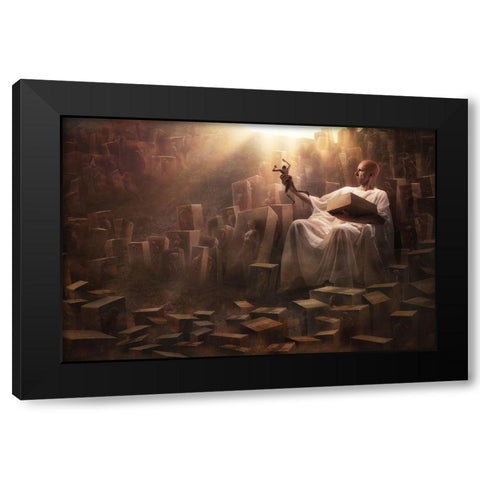 The Great Covfefe Black Modern Wood Framed Art Print with Double Matting by Kiciak, Christophe
