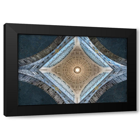 Center Point Black Modern Wood Framed Art Print by Van Son, Greetje