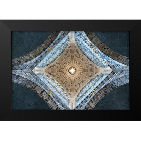 Center Point Black Modern Wood Framed Art Print by Van Son, Greetje