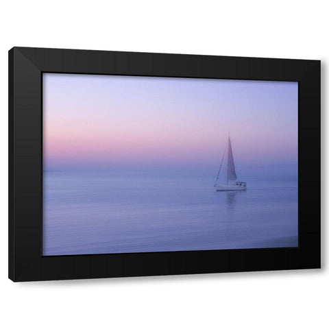 Sliema-Malta Black Modern Wood Framed Art Print with Double Matting by Van Deelen, Ellen
