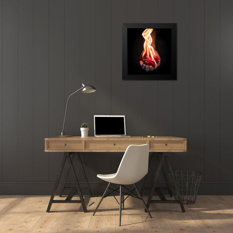 Red Hot Chili Peppers Black Modern Wood Framed Art Print by Melnotte, Mike