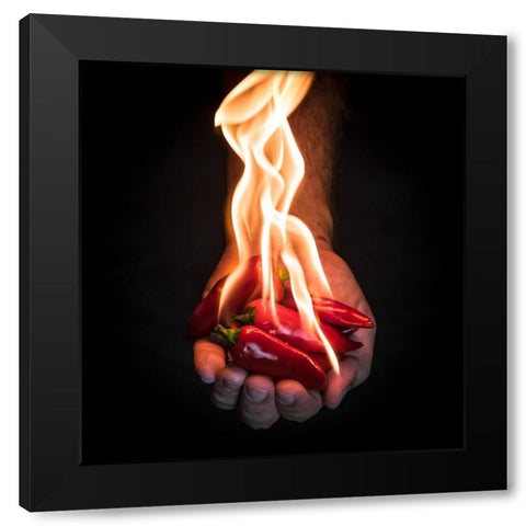 Red Hot Chili Peppers Black Modern Wood Framed Art Print with Double Matting by Melnotte, Mike