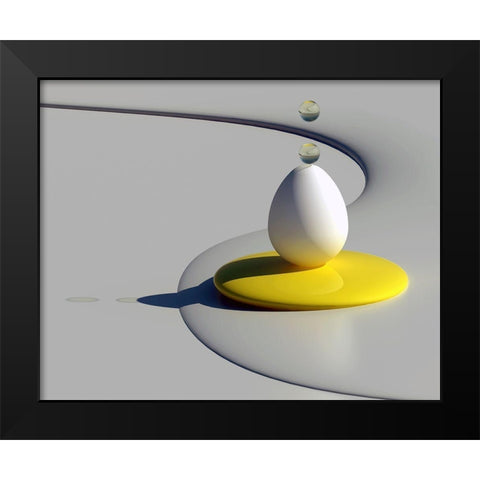 Egg Shapes Black Modern Wood Framed Art Print by Bunjamin, Antonyus