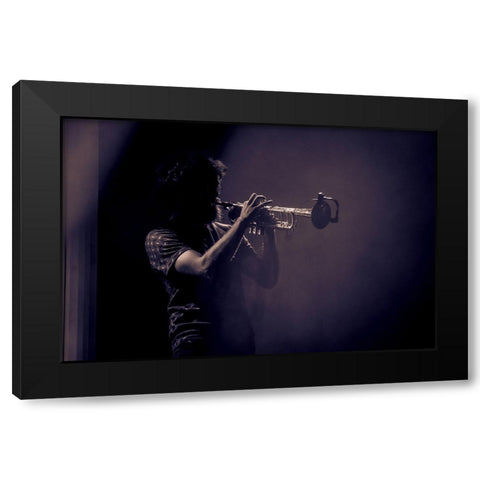 Boulevard Des Airs Black Modern Wood Framed Art Print by L, Christophe