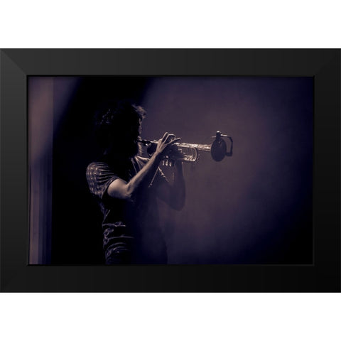 Boulevard Des Airs Black Modern Wood Framed Art Print by L, Christophe