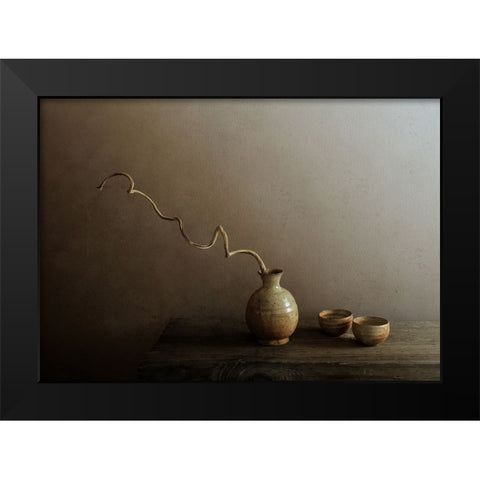 Twists Black Modern Wood Framed Art Print by Halaby, Margaret