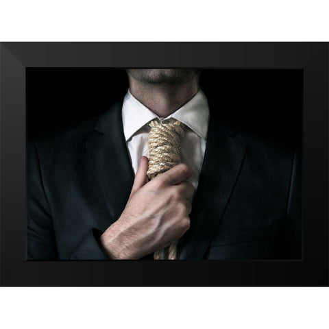 Crisis Black Modern Wood Framed Art Print by Del Grosso, Sebastien