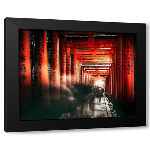 Fushimi Inari Shrine Black Modern Wood Framed Art Print with Double Matting by Chiriaco, Carmine