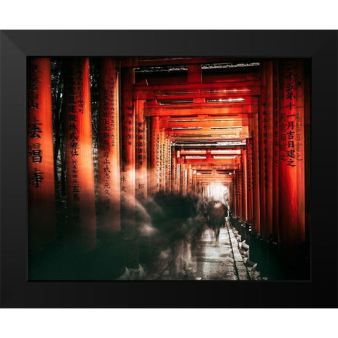Fushimi Inari Shrine Black Modern Wood Framed Art Print by Chiriaco, Carmine