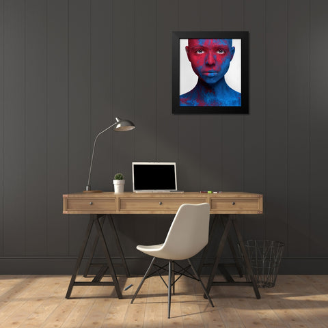 Colored Ecstasy Black Modern Wood Framed Art Print by Malikov, Alex