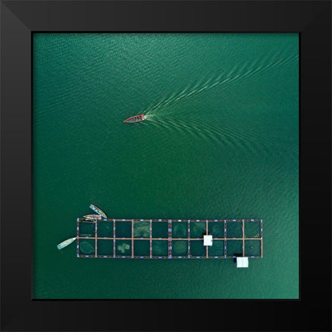 Sailing Black Modern Wood Framed Art Print by Yuwono, Farid