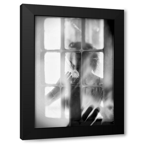 Untitled Black Modern Wood Framed Art Print with Double Matting by Kapsha, Eduards