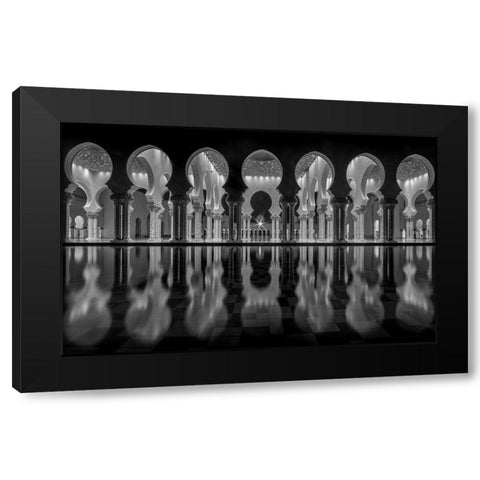 Oriental Night Black Modern Wood Framed Art Print by Thabet, Ahmed