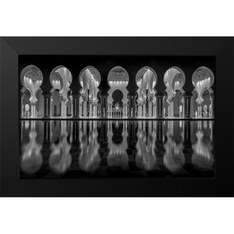 Oriental Night Black Modern Wood Framed Art Print by Thabet, Ahmed