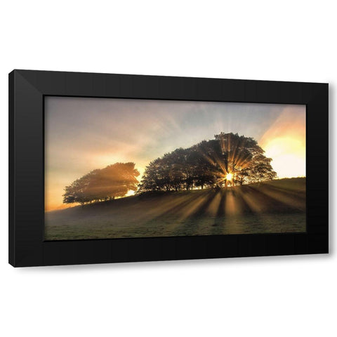 The Small Deer. Black Modern Wood Framed Art Print with Double Matting by Londal, Leif