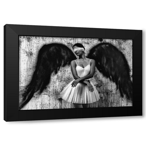 N/T Black Modern Wood Framed Art Print by Medeiros, Paulo