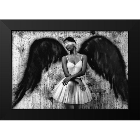 N/T Black Modern Wood Framed Art Print by Medeiros, Paulo