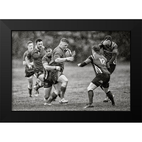 CanT Look Black Modern Wood Framed Art Print by Wilkinson, Hugh