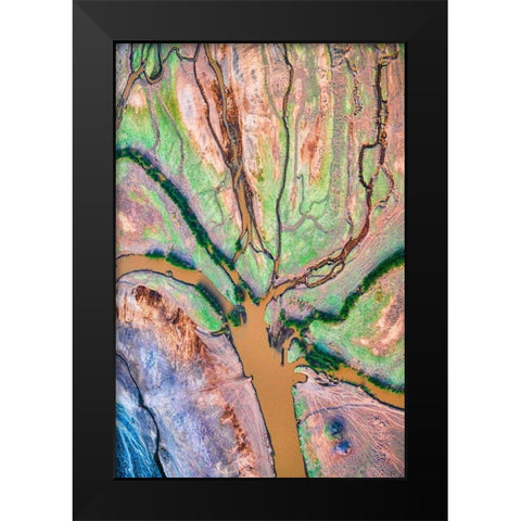 Gods Palette Black Modern Wood Framed Art Print by Fan, John