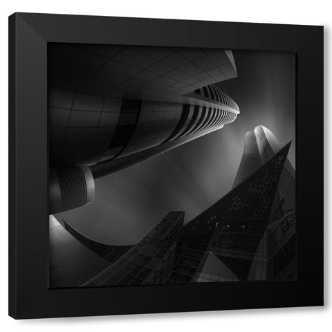 Clash Of The Titans Black Modern Wood Framed Art Print with Double Matting by Thabet, Ahmed