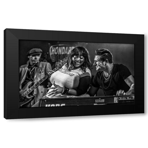 Perspiring Blues Black Modern Wood Framed Art Print with Double Matting by Domont, Jois