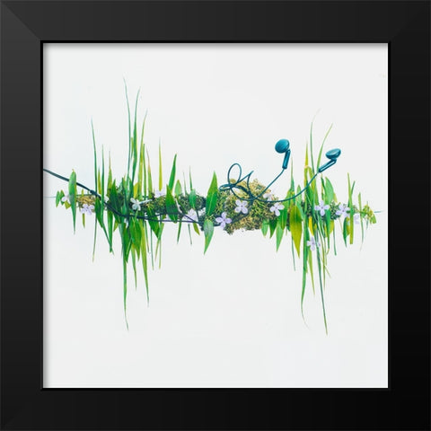 Music Of Nature Black Modern Wood Framed Art Print by Belenko, Dina
