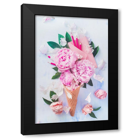 Sweet Letters Black Modern Wood Framed Art Print with Double Matting by Belenko, Dina