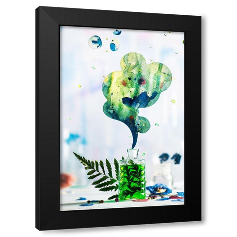 Summer Perfume (Green) Black Modern Wood Framed Art Print with Double Matting by Belenko, Dina