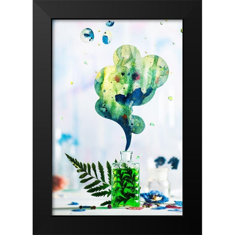 Summer Perfume (Green) Black Modern Wood Framed Art Print by Belenko, Dina