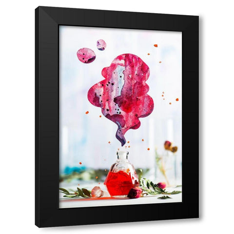 Summer Perfume (Red) Black Modern Wood Framed Art Print by Belenko, Dina