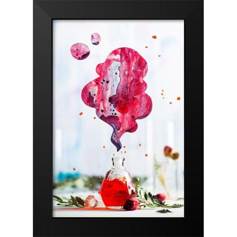 Summer Perfume (Red) Black Modern Wood Framed Art Print by Belenko, Dina