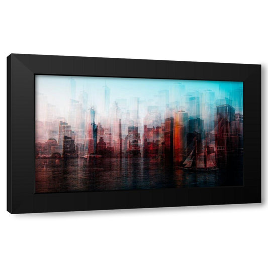 Manhattan Black Modern Wood Framed Art Print with Double Matting by Chiriaco, Carmine