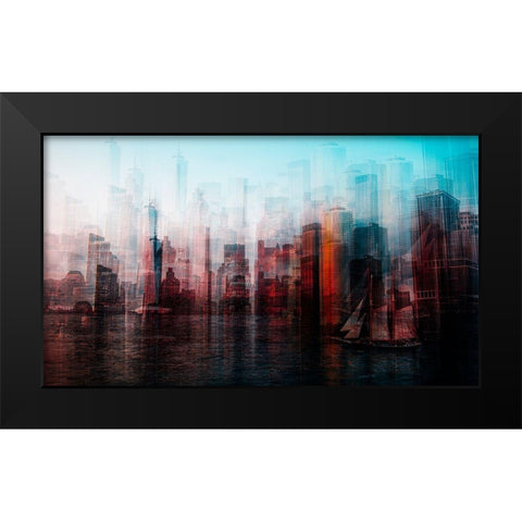 Manhattan Black Modern Wood Framed Art Print by Chiriaco, Carmine