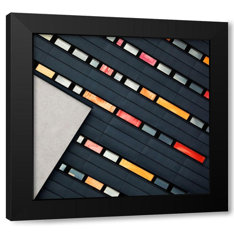 Wall Of Windows Black Modern Wood Framed Art Print with Double Matting by Hawerkamp, Hans-Wolfgang