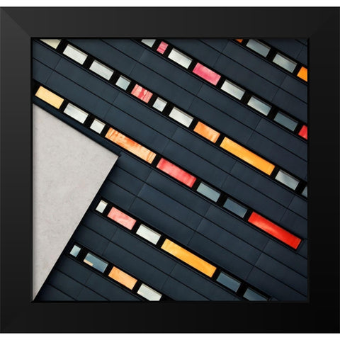 Wall Of Windows Black Modern Wood Framed Art Print by Hawerkamp, Hans-Wolfgang