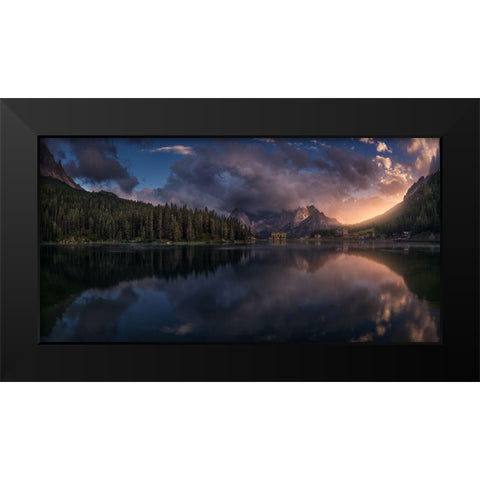 Misurina Black Modern Wood Framed Art Print by F. Turienzo, Carlos