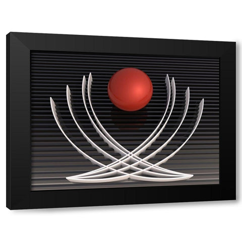 Lotus Black Modern Wood Framed Art Print by Bunjamin, Antonyus