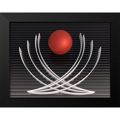 Lotus Black Modern Wood Framed Art Print by Bunjamin, Antonyus