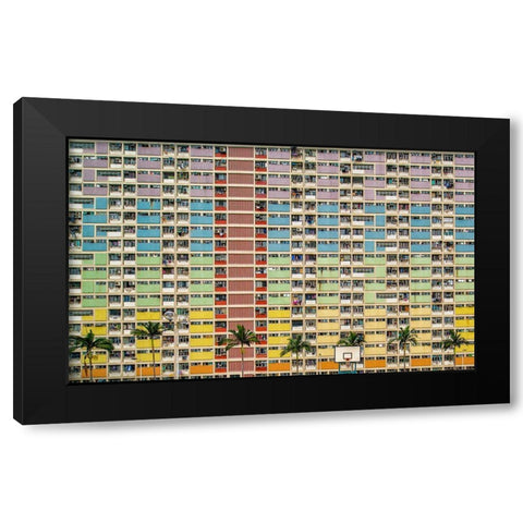 Equalizer Black Modern Wood Framed Art Print with Double Matting by Abdualhameid, Fahad