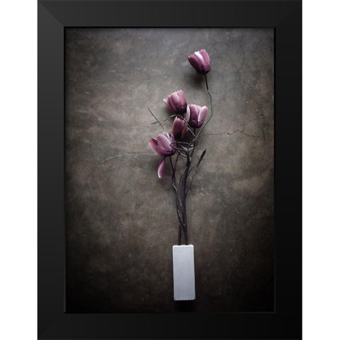 The Purple Tulip Black Modern Wood Framed Art Print by Lagaa, Kahar