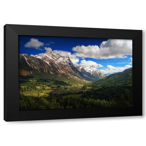 Un Valle Black Modern Wood Framed Art Print with Double Matting by Pablo De, Juan