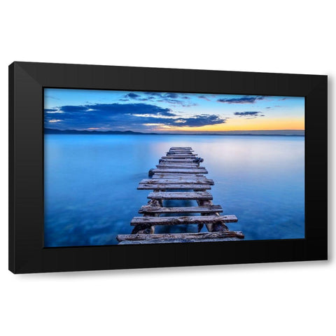 Pier Black Modern Wood Framed Art Print by Jubic, Srecko