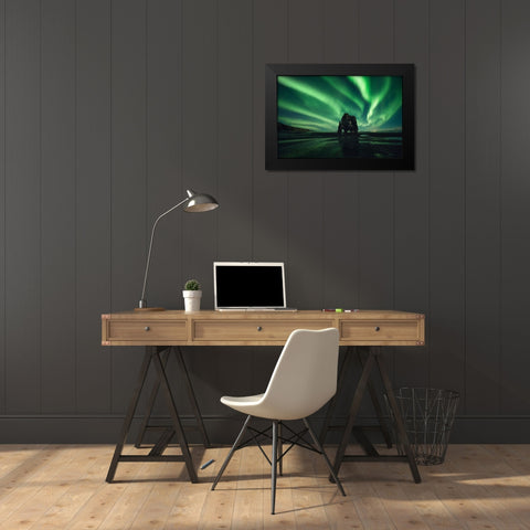 Rhino Black Modern Wood Framed Art Print by Martin Castan, David