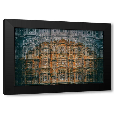 Hawa Mahal Black Modern Wood Framed Art Print by Hawerkamp, Hans-Wolfgang
