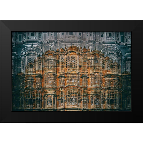 Hawa Mahal Black Modern Wood Framed Art Print by Hawerkamp, Hans-Wolfgang