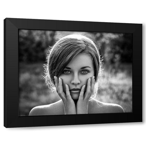 Mary Black Modern Wood Framed Art Print by Malikov, Alex