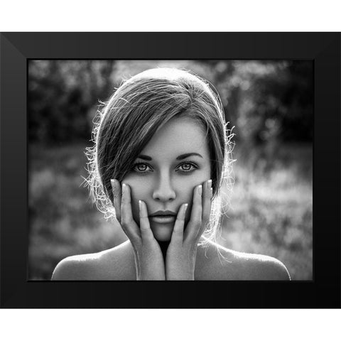 Mary Black Modern Wood Framed Art Print by Malikov, Alex